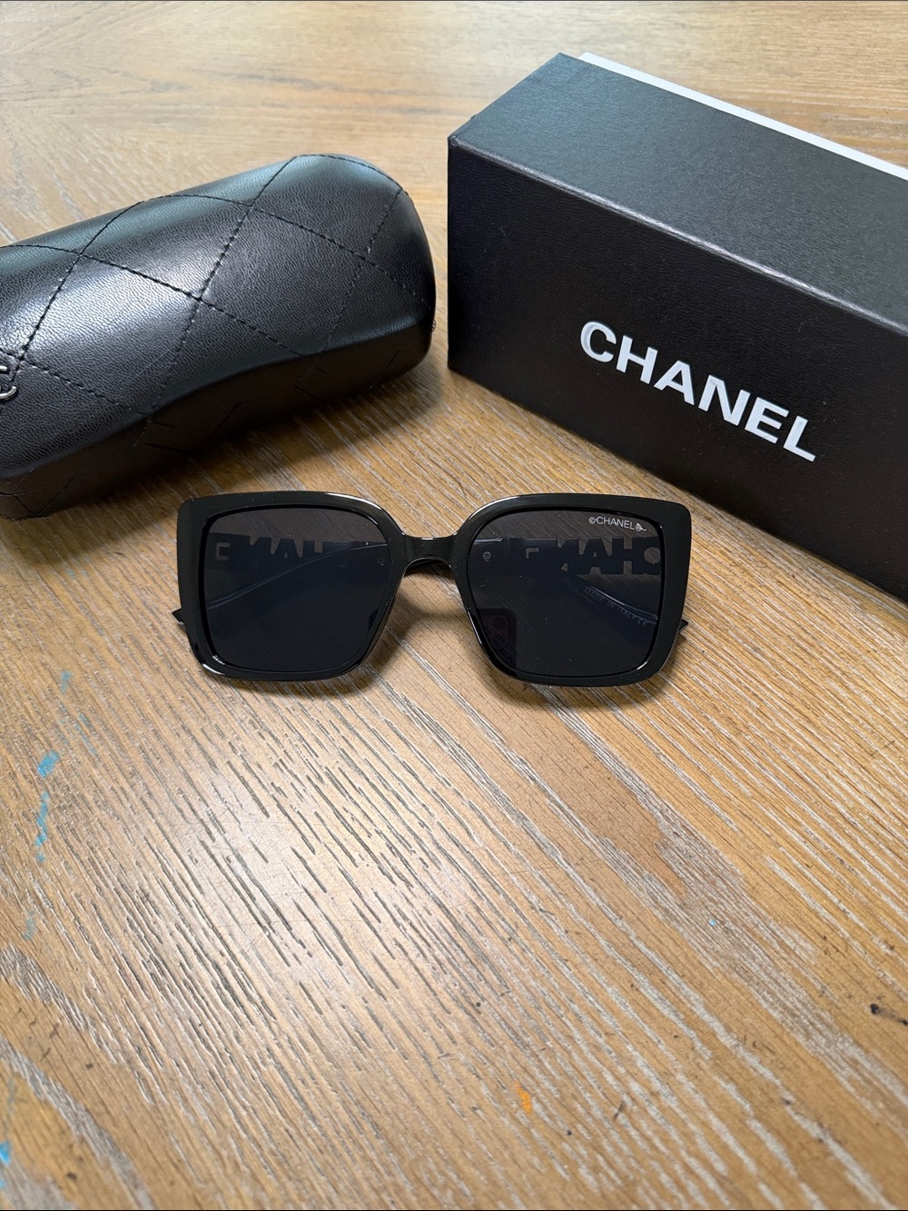 CHANEL Black Oversized Square Women's Sunglasses